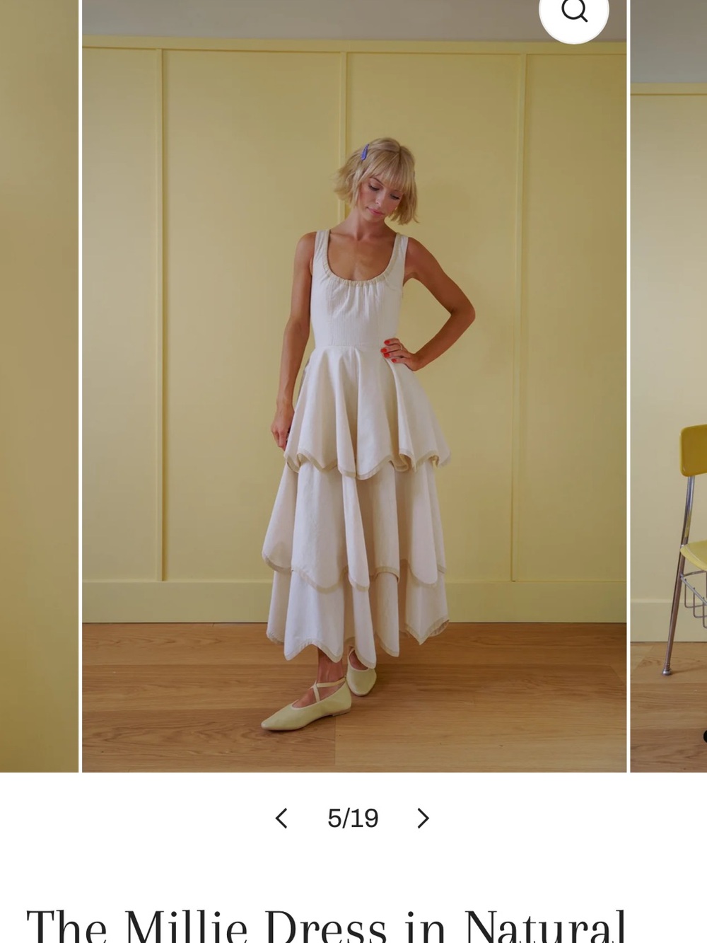 Tiered Scoop-Back Maxi Dress in Natural